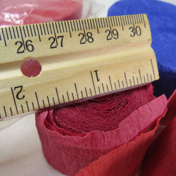 Crepe Paper Red White Blue Streamers 1 3/4" wide variety of lengths Patriotic - Picture 2 of 10